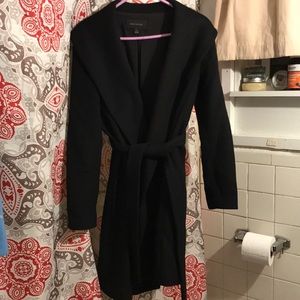 Knee length black jacket